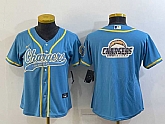 Women's Los Angeles Chargers Light Blue Team Big Logo With Patch Cool Base Stitched Baseball Jersey,baseball caps,new era cap wholesale,wholesale hats